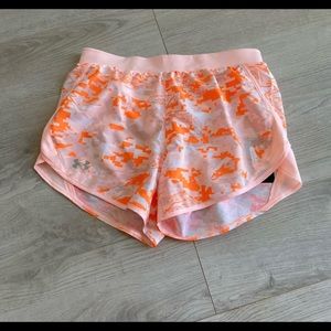 Under Armour Pink and Orange
Patterned Fly By 2.0 Athletic Workout
Shorts